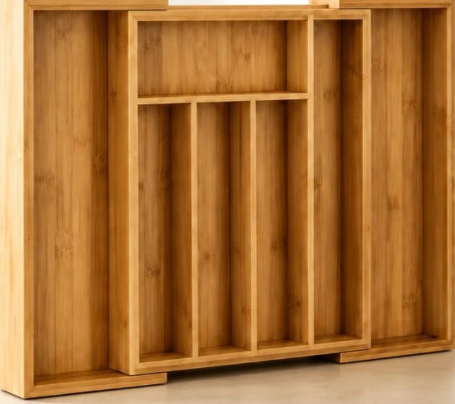 Premium Expandable Bamboo Drawer Organizer