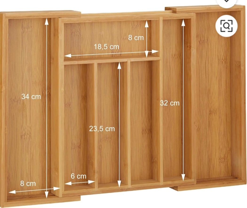 Premium Expandable Bamboo Drawer Organizer